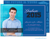 Tumbalina Graduation Invitations/Announcements - Grad Varsity (Blue - Photo) (Grad Sale 2022)