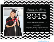 Tumbalina Graduation Invitations/Announcements - Grad Chevron Class (Black - Photo)