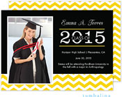 Tumbalina Graduation Invitations/Announcements - Grad Chevron Class (Yellow - Photo)