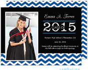 Tumbalina Graduation Invitations/Announcements - Grad Chevron Class (Blue - Photo)