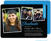 Tumbalina Graduation Invitations/Announcements - Graduation Class Flag (Black & Blue - Photo) (Grad