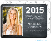 Tumbalina Graduation Invitations/Announcements - Grad Chalkboard Banner (Black & Gray - Photo)