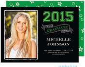 Tumbalina Graduation Invitations/Announcements - Grad Chalkboard Banner (Black & Green - Photo) (Gra