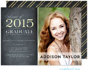 Tumbalina Graduation Invitations/Announcements - Grad Classic Moment (Chalkboard Yellow - Photo) (Gr