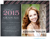 Tumbalina Graduation Invitations/Announcements - Grad Classic Moment (Chalkboard Pink - Photo) (Grad