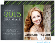 Tumbalina Graduation Invitations/Announcements - Grad Classic Moment (Chalkboard Green - Photo) (Gra