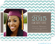 Tumbalina Graduation Invitations/Announcements - Graduate Classic Chevron (Light Blue - Photo) (Grad