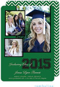 Tumbalina Graduation Invitations/Announcements - Grad Collegiate Memories (Green - Photo) (Grad Sale