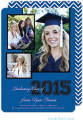 Tumbalina Graduation Invitations/Announcements - Grad Collegiate Memories (Blue - Photo) (Grad Sale