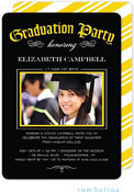 Tumbalina Graduation Invitations/Announcements - Grad Diploma Party (Chalkboard Yellow - Photo) (Gra