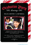 Tumbalina Graduation Invitations/Announcements - Grad Diploma Party (Chalkboard Red - Photo) (Grad S