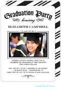 Tumbalina Graduation Invitations/Announcements - Grad Diploma Party (Chalkboard White - Photo) (Grad