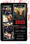 Tumbalina Graduation Invitations/Announcements - Grad Chalkboard Snapshots (Red Caps - Photo) (Grad