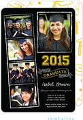Tumbalina Graduation Invitations/Announcements - Grad Chalkboard Snapshots (Yellow Caps - Photo) (Gr