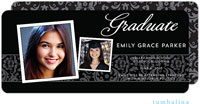 Tumbalina Graduation Invitations/Announcements - Graduate Damask Snapshots (Horizontal - Photo) (Gra