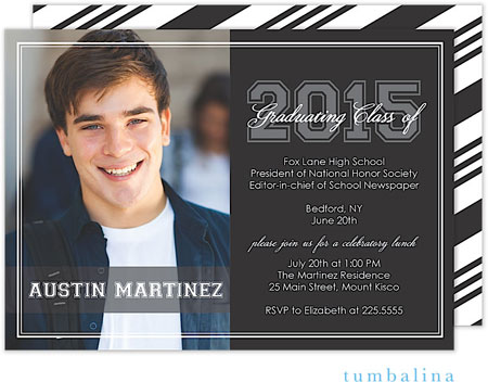 Tumbalina Graduation Invitations/Announcements - Grad Script Black (Digital Photo Invitation) (Grad