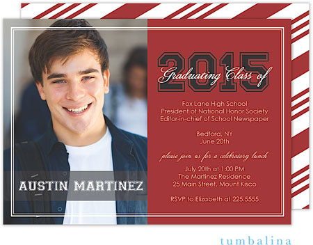 Tumbalina Graduation Invitations/Announcements - Grad Script Red (Digital Photo Invitation) (Grad Sa