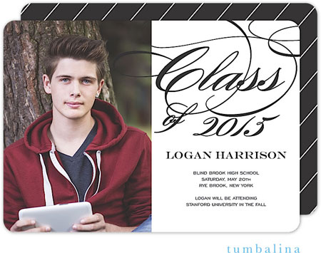 Tumbalina Graduation Invitations/Announcements - Grad Class Swirls White (Digital Photo) (Grad Sale Tumbalina Graduation Invitations/Announcements - Grad Class Swirls White (Digital Photo) (Grad Sale