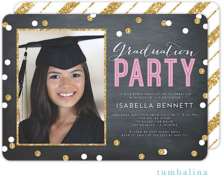 Tumbalina Graduation Invitations/Announcements - Grad Party Confetti Pink (Digital Photo) (Grad Sale Tumbalina Graduation Invitations/Announcements - Grad Party Confetti Pink (Digital Photo) (Grad Sale