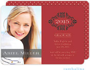 Tumbalina Graduation Invitations/Announcements - Grad Crest Red (Digital Photo Announcement) (Grad S