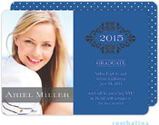 Tumbalina Graduation Invitations/Announcements - Grad Crest Blue (Digital Photo Announcement) (Grad