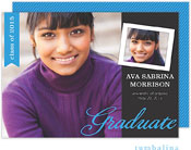 Tumbalina Graduation Invitations/Announcements - Grad Class Flag Snapshot Blue (Digital Photo) (Grad