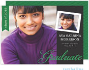 Tumbalina Graduation Invitations/Announcements - Grad Class Flag Snapshot Green (Digital Photo) (Gra