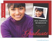 Tumbalina Graduation Invitations/Announcements - Grad Class Flag Snapshot Red (Digital Photo) (Grad