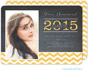 Tumbalina Graduation Invitations/Announcements - Grad Chevron Chalkboard Yellow (Digital Photo) (Gra