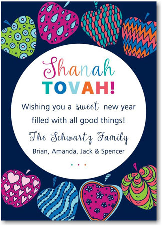 Jewish New Year Cards by Three Bees (Colorful Apples)