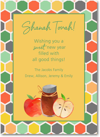 Jewish New Year Cards by Three Bees (Honeycomb)