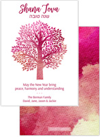 Jewish New Year Cards by Three Bees (Watercolor Ruby Tree of Life)