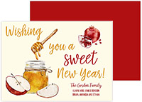 Jewish New Year Cards by Three Bees (Sweet Honey Watercolor)