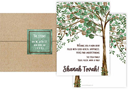 Jewish New Year Cards by Three Bees (Watercolor Tree)