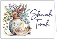 Jewish New Year Cards by Three Bees (Boho Vase with Shofar)