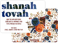 Jewish New Year Cards by Three Bees (Indigo and Rust Florals)