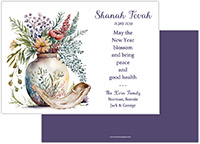 Jewish New Year Cards by Three Bees (Boho Vase with Shofar)