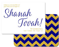Jewish New Year Cards by Three Bees (Shanah Tovah Blue & Gold)