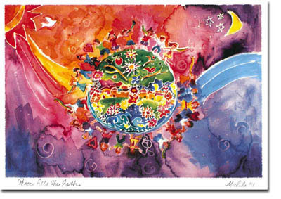Jewish New Year Cards by Michele Pulver/Another Creation - Peace Fills the Earth