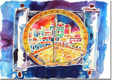Jewish New Year Cards by Michele Pulver/Another Creation - Oh Jerusalem