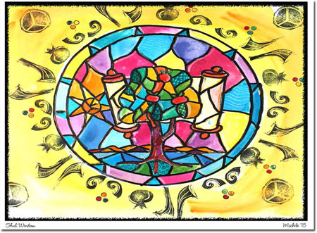 Jewish New Year Cards by Michele Pulver/Another Creation - Shul Window Jewish New Year Cards by Michele Pulver/Another Creation - Shul Window