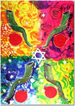 Jewish New Year Cards by Michele Pulver/Another Creation - Shofar & Poms
