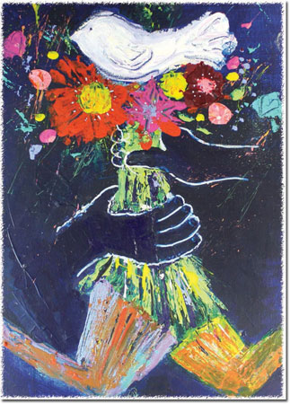 Jewish New Year Cards by Michele Pulver/Another Creation - Sounds of Shalom a la Picasso