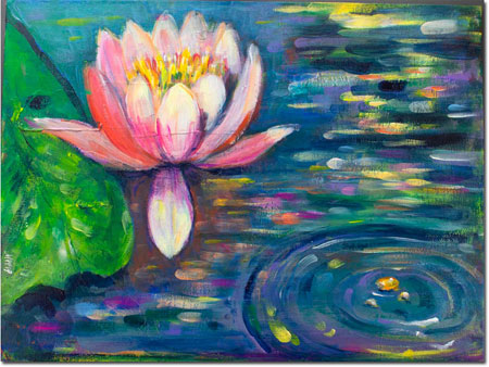 Jewish New Year Cards by Michele Pulver/Another Creation - Tashlich at the Lily Pond
