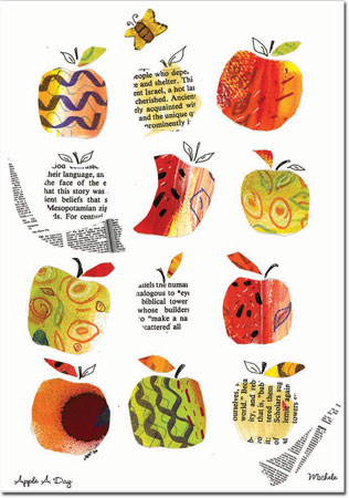 Jewish New Year Cards by Michele Pulver/Another Creation - Apple a Day Jewish New Year Cards by Michele Pulver/Another Creation - Apple a Day