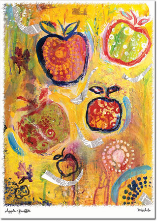 Jewish New Year Cards by Michele Pulver/Another Creation - Apple Graffiti