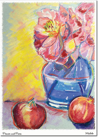 Jewish New Year Cards by Michele Pulver/Another Creation - Peonies and Poms