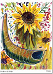 Jewish New Year Cards by Michele Pulver/Another Creation - Sunflowers and Shofar