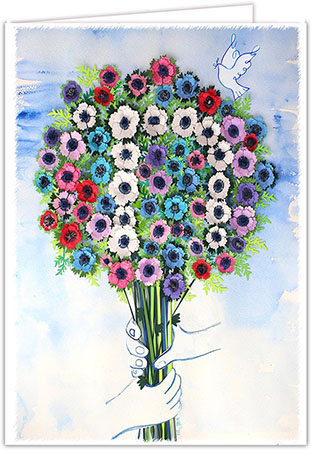 Jewish New Year Greeting Cards from Another Creation by Michele Pulver - Kalaniyot Chai