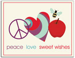 Jewish New Year Cards by Bonnie Marcus Collection (Peace-Love-Sweet Wishes)